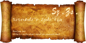 Sztruhár Zsófia névjegykártya